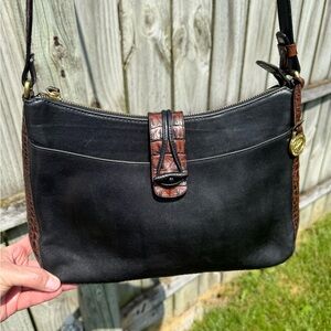 Brahmin Black and Brown Crossbody Bag